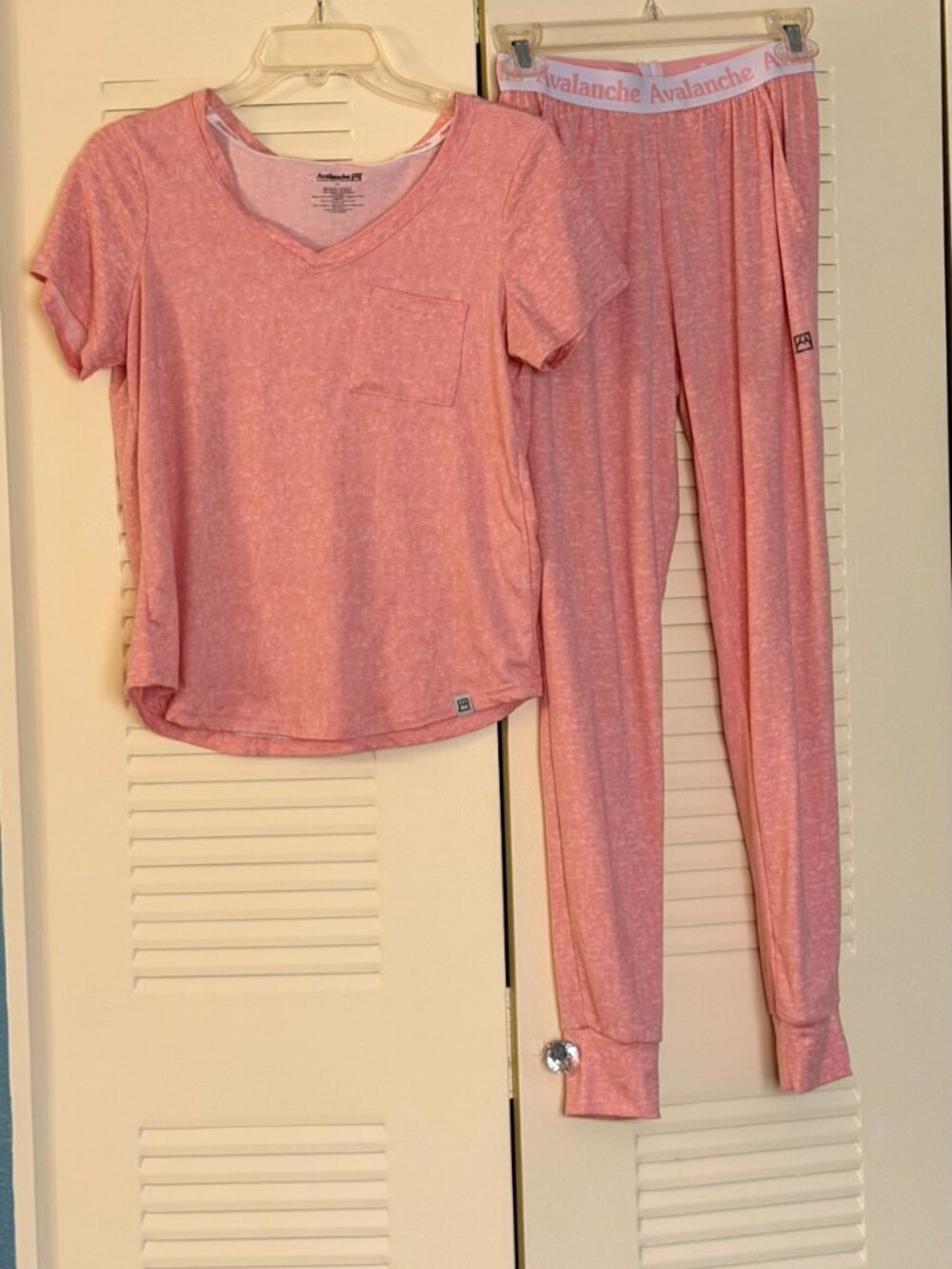 Avalanche Peachy Pink Pajama 2-Piece Set Size Small Petite